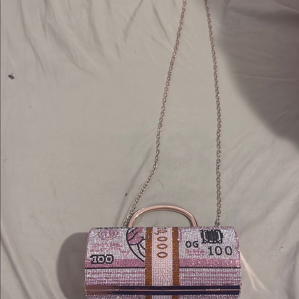 Stylish Pink and Gold Women's Bag